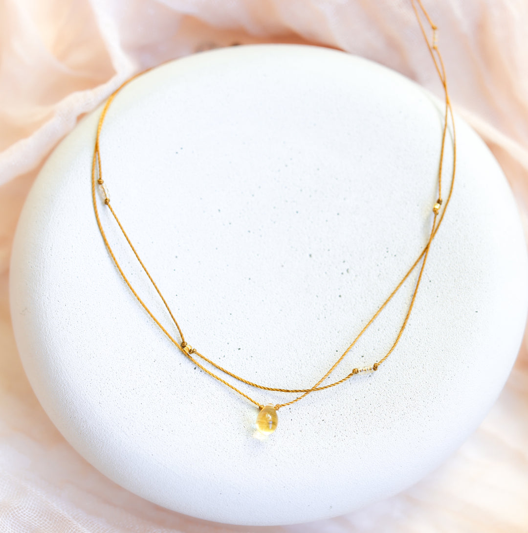 Drop of Honey Teardrop Layered Necklace
