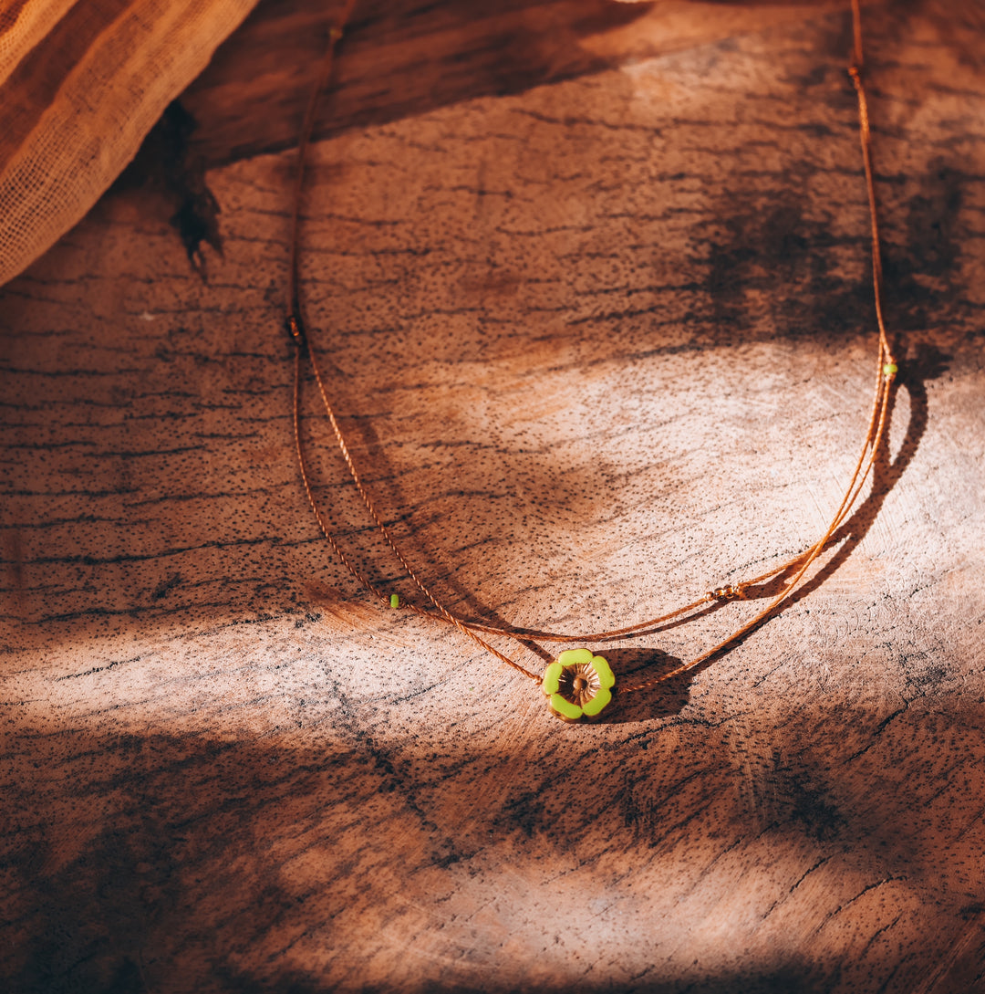 Hawaiian Green Flower Necklace
