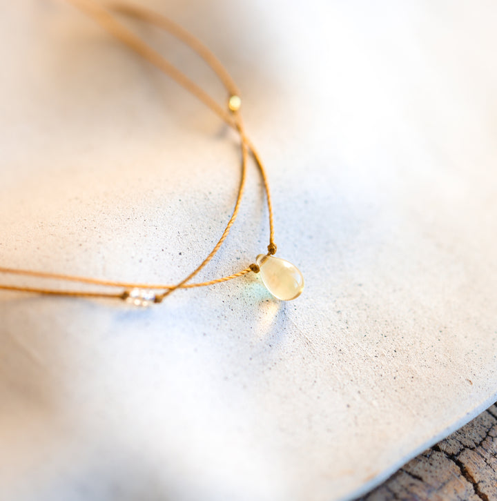 Drop of Honey Teardrop Layered Necklace