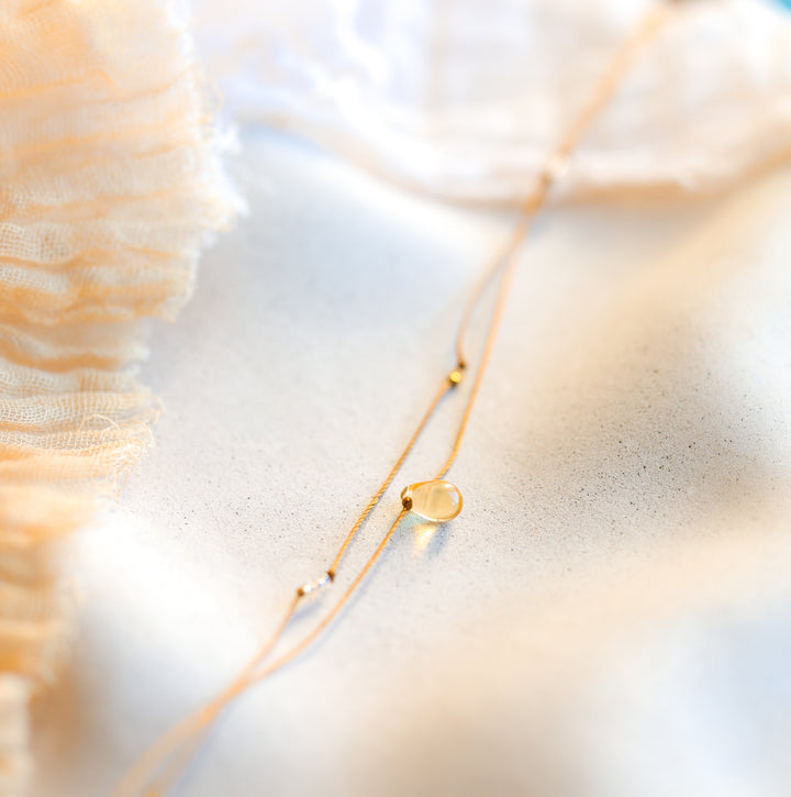 Drop of Honey Teardrop Layered Necklace