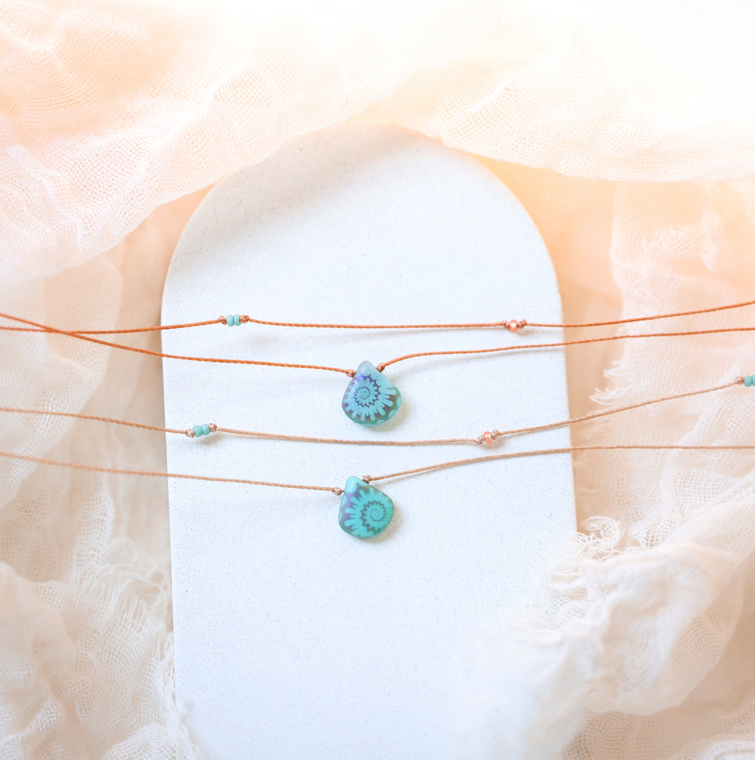 DREAMLAND Blue Psychedelic Drop Layered Choker Necklace
