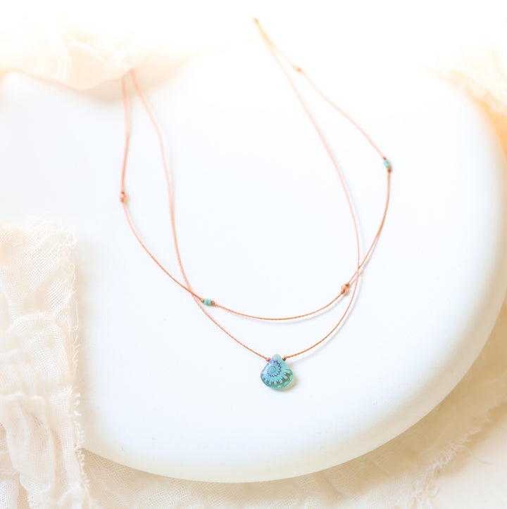 DREAMLAND Blue Psychedelic Drop Layered Choker Necklace