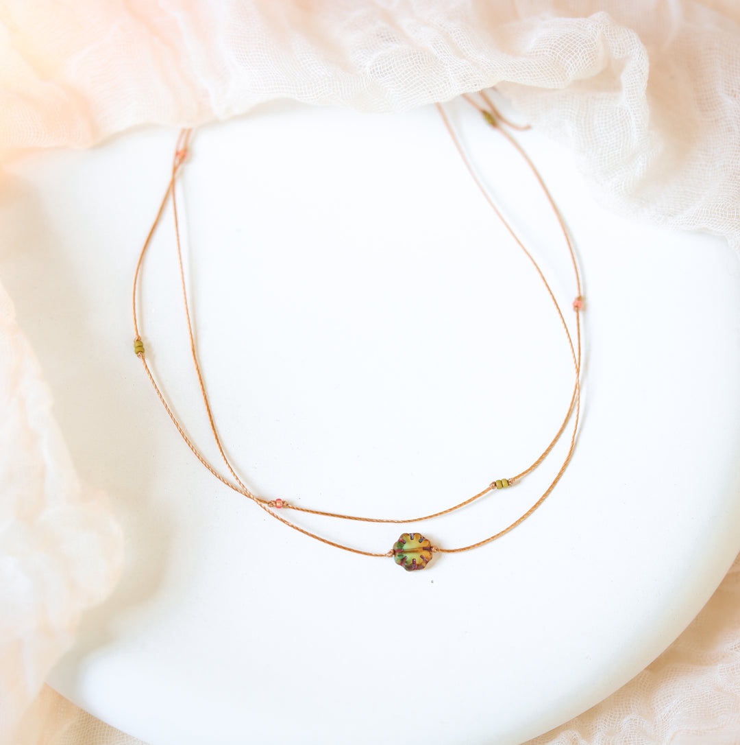 ASPEN Earthy Flower Layered Choker Necklace
