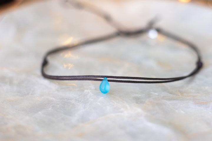 Blue Teardrop Choker Necklace - SAME SUN CO