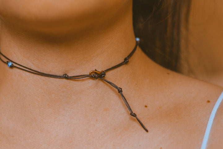 Hippie Blue Beaded Choker - SAME SUN CO