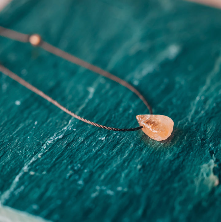 Golden Citrine Teardrop Necklace