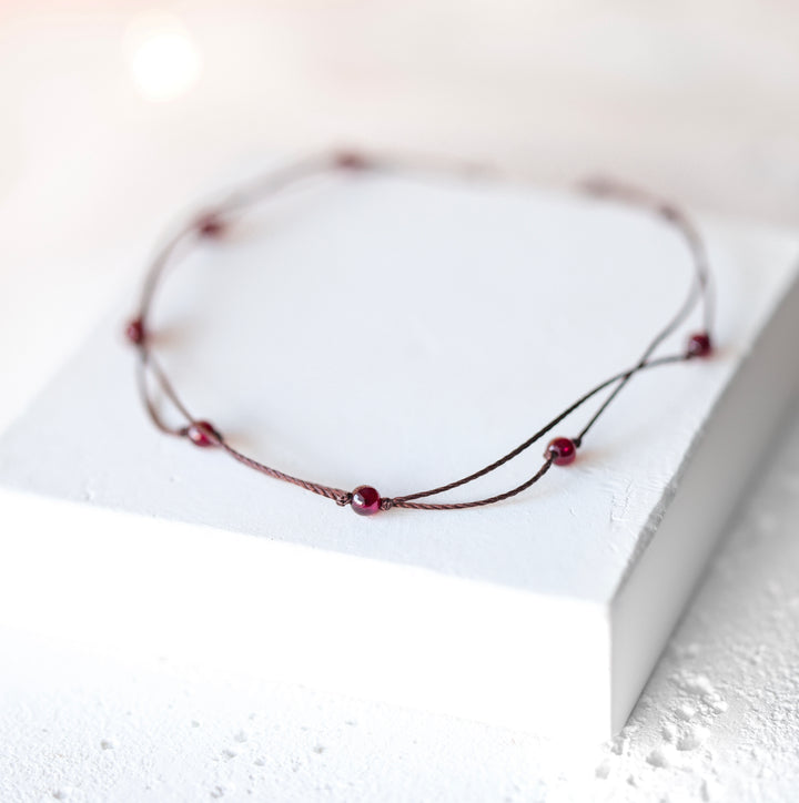Layered Garnet Anklet