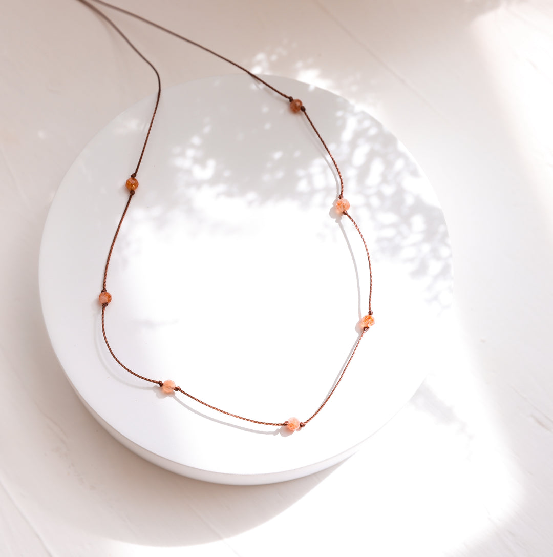 Beaded Sunstone Choker