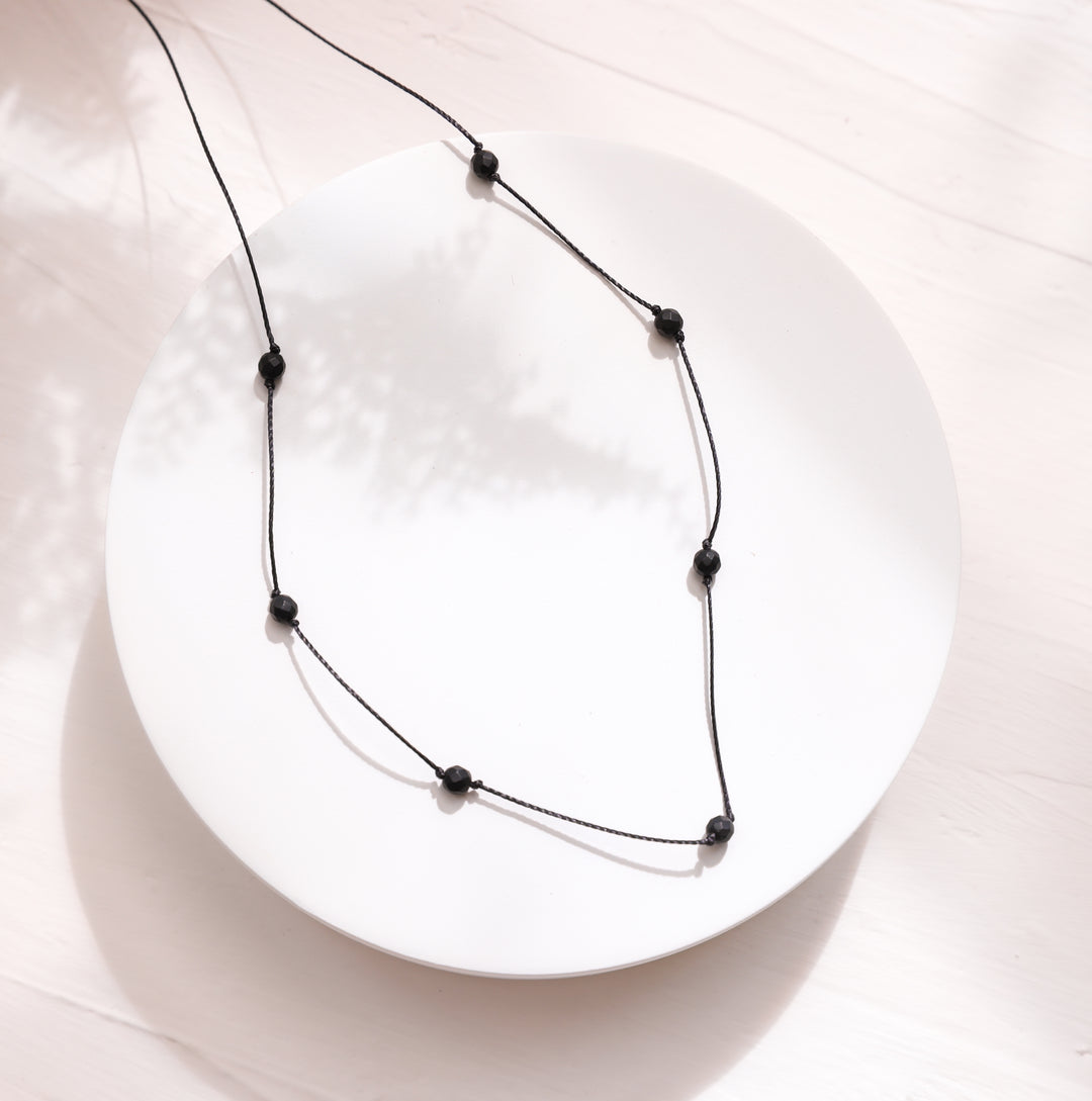 Dainty Black Onyx Choker Necklace