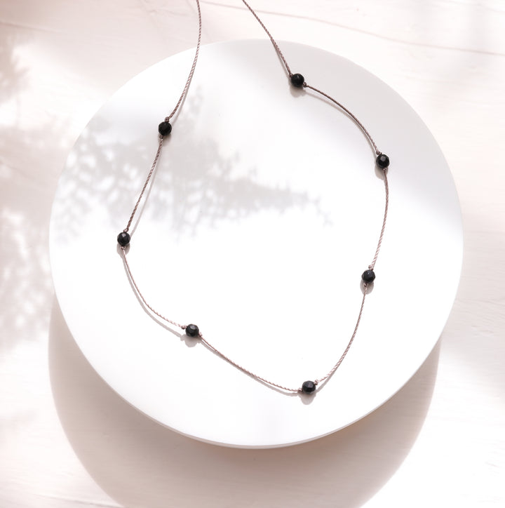 Dainty Black Onyx Choker Necklace