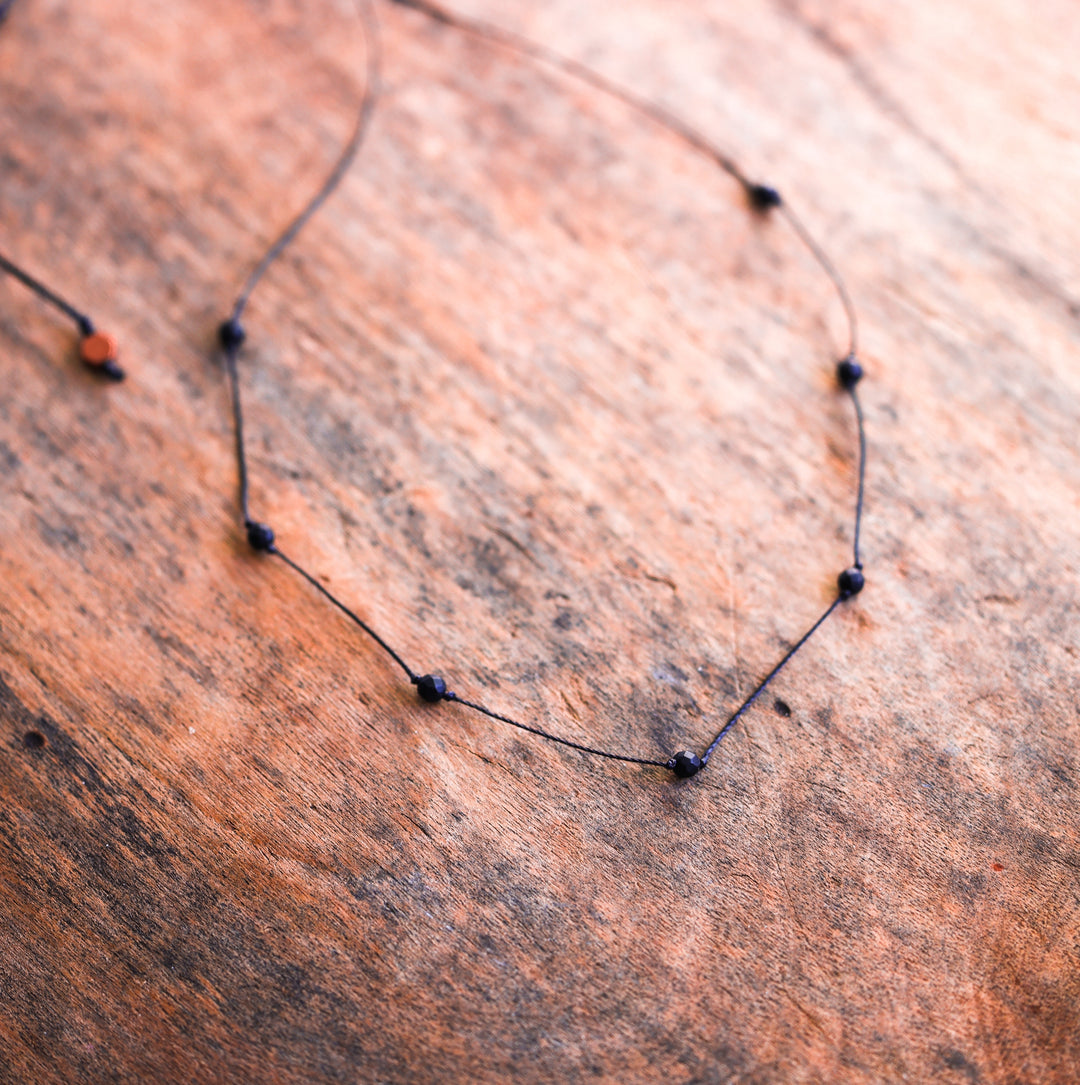 Dainty Black Onyx Choker Necklace