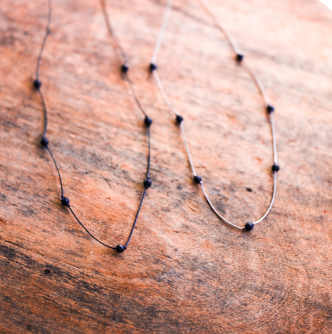 Dainty Black Onyx Choker Necklace