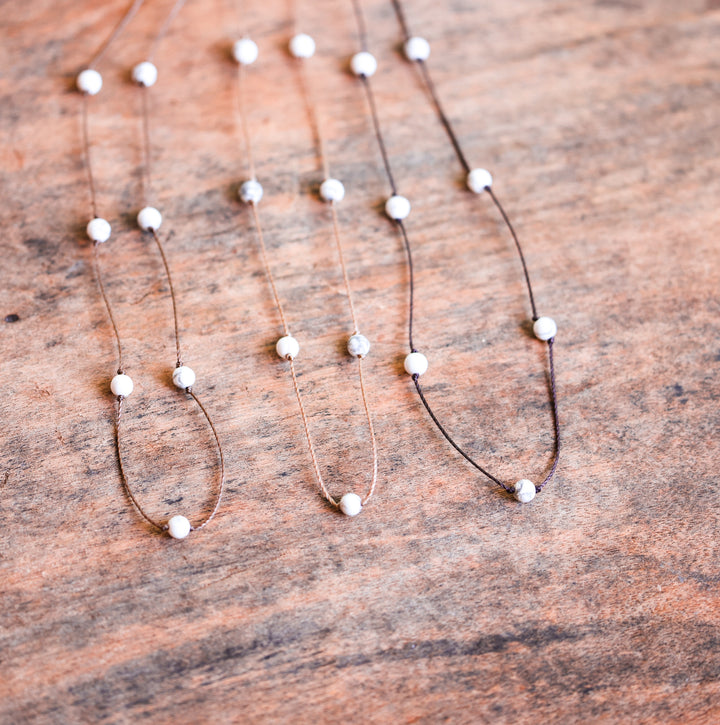 White Howlite Beaded Choker