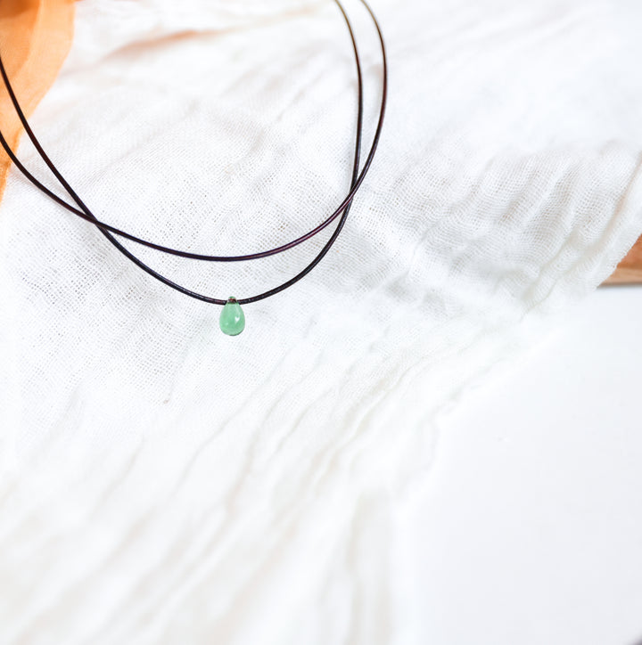 Hippie Green Teardrop Necklace