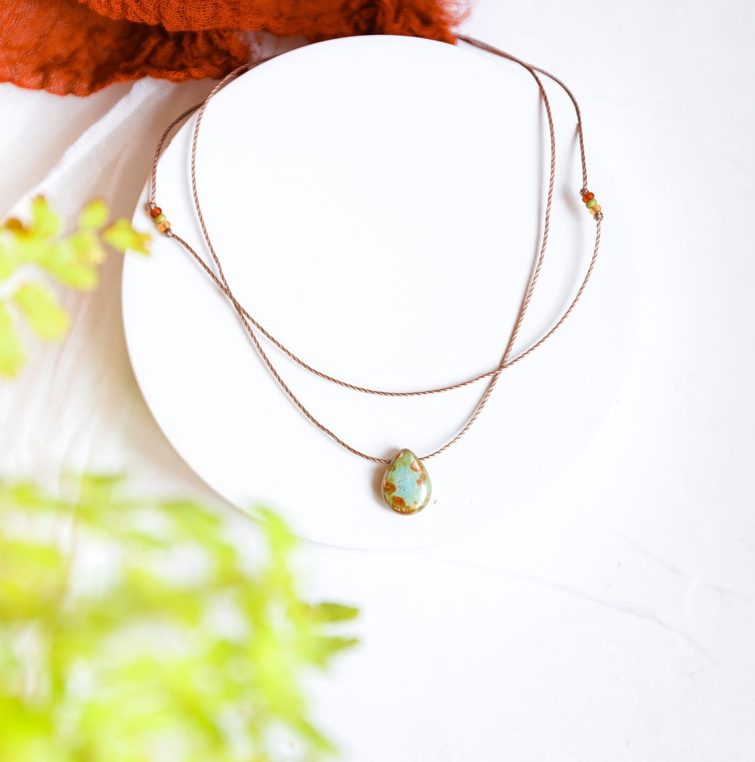 Earthy Drop Layered Necklace