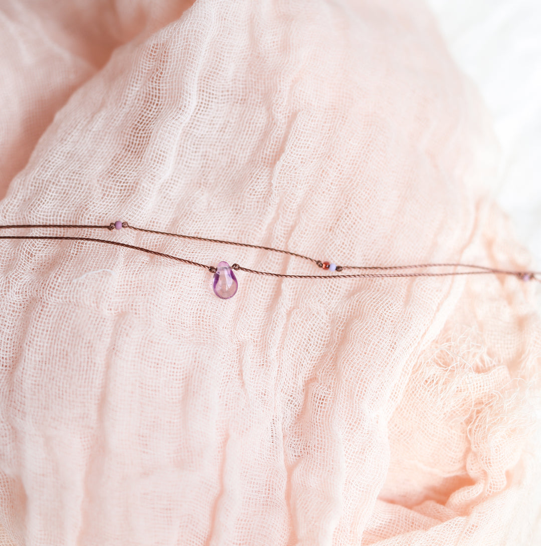 Whimsy Lilac Drop Double Strand Necklace