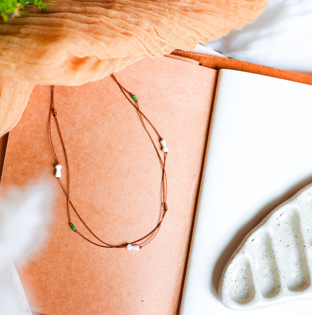 Layered Woodland Mushroom Necklace