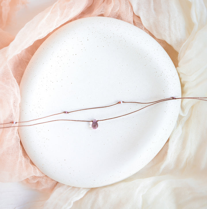 Whimsy Lilac Drop Double Strand Necklace