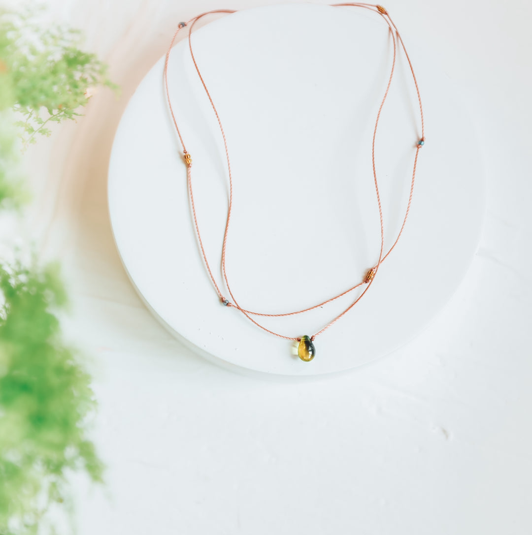 OASIS Earthy Drop Double Layered Necklace