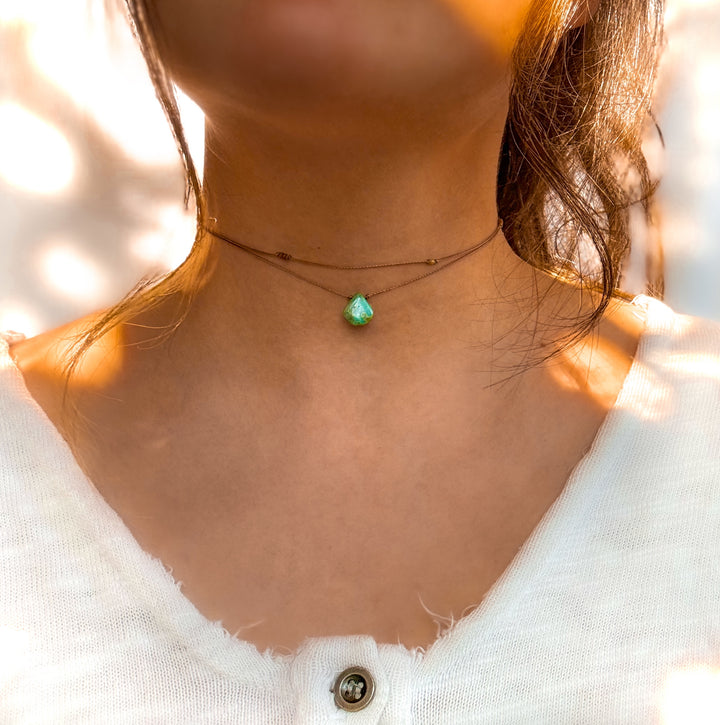 Earthy Drop Double Strand Choker