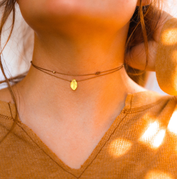 ELVEN Leaf Pendant Layered Choker