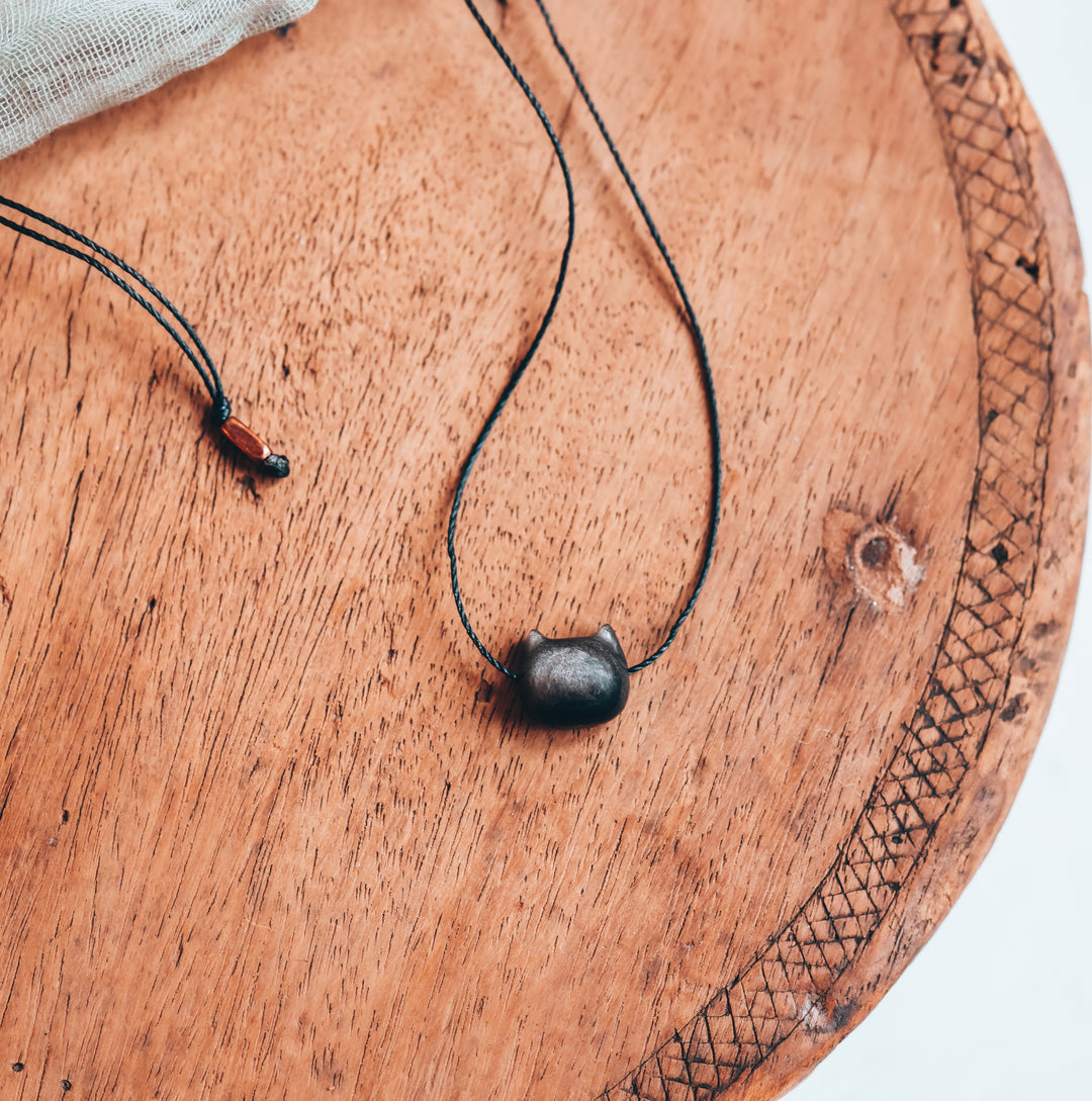 Black Cat Obsidian Necklace