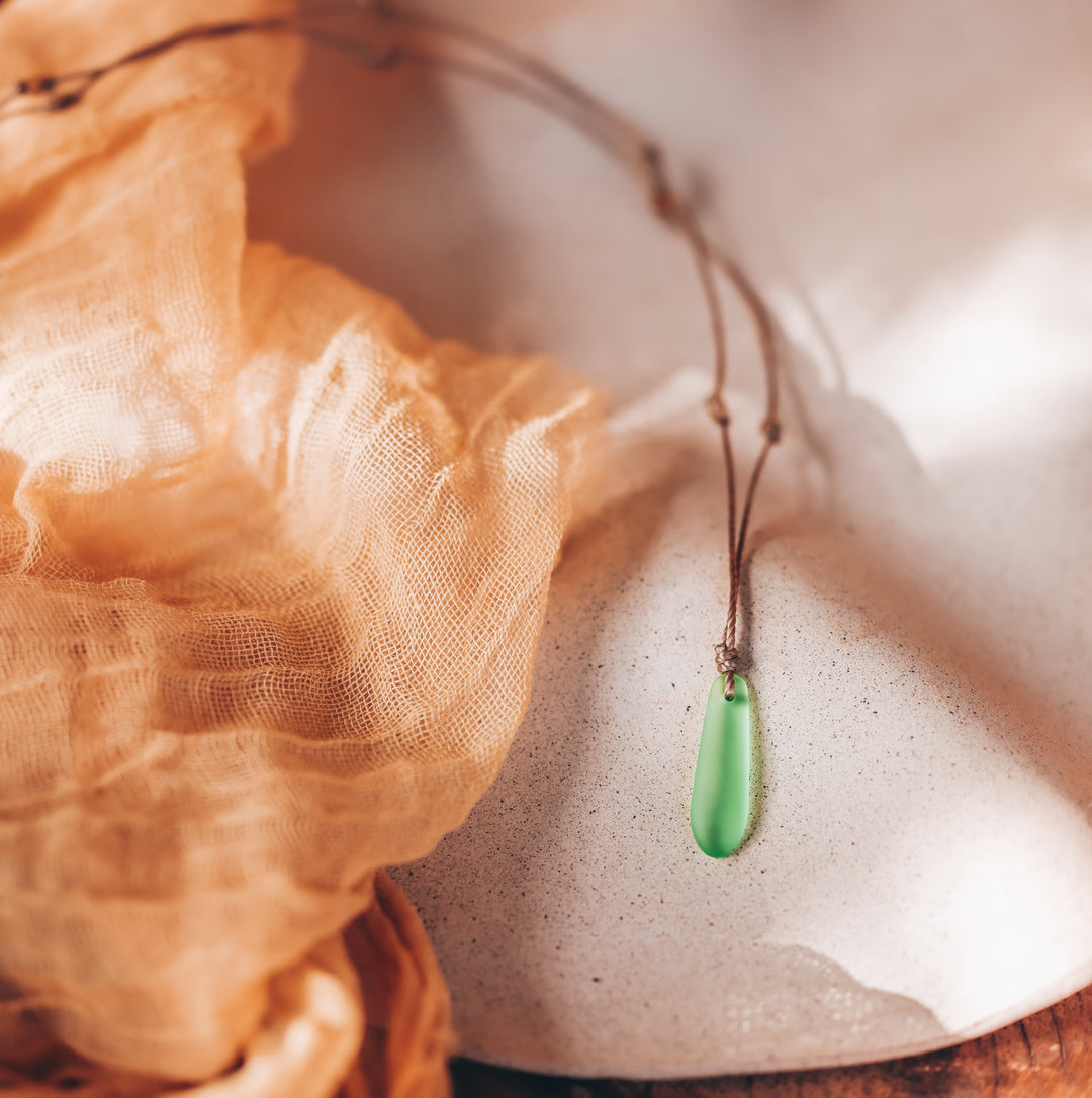 Sea Glass Dagger Pendant Necklace