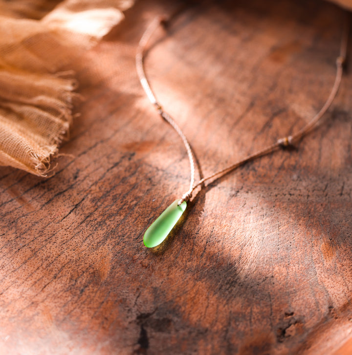 Sea Glass Dagger Pendant Necklace