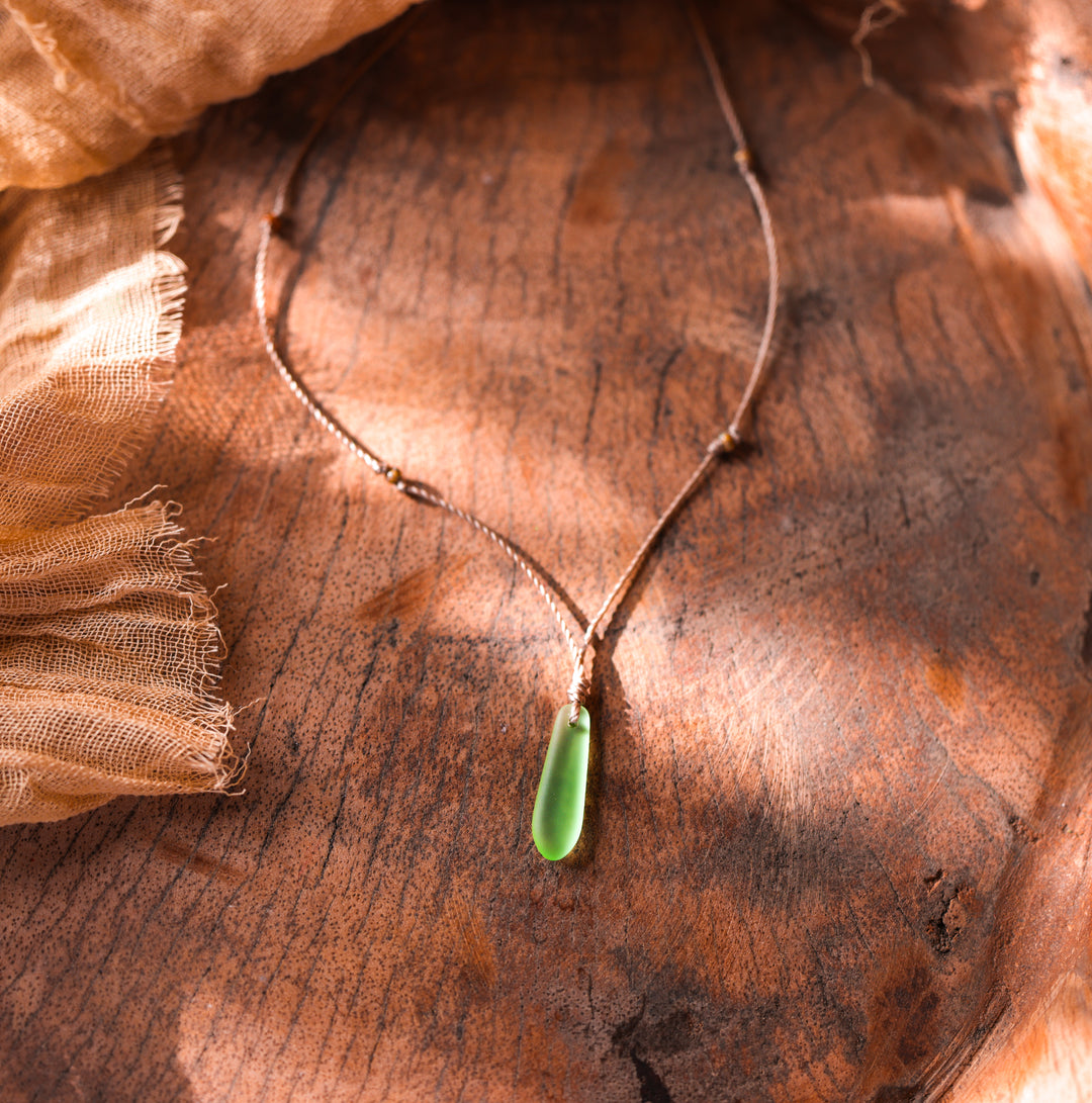 Sea Glass Dagger Pendant Necklace