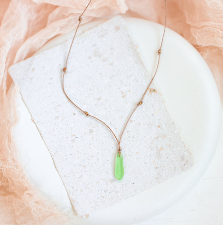 Sea Glass Dagger Pendant Necklace