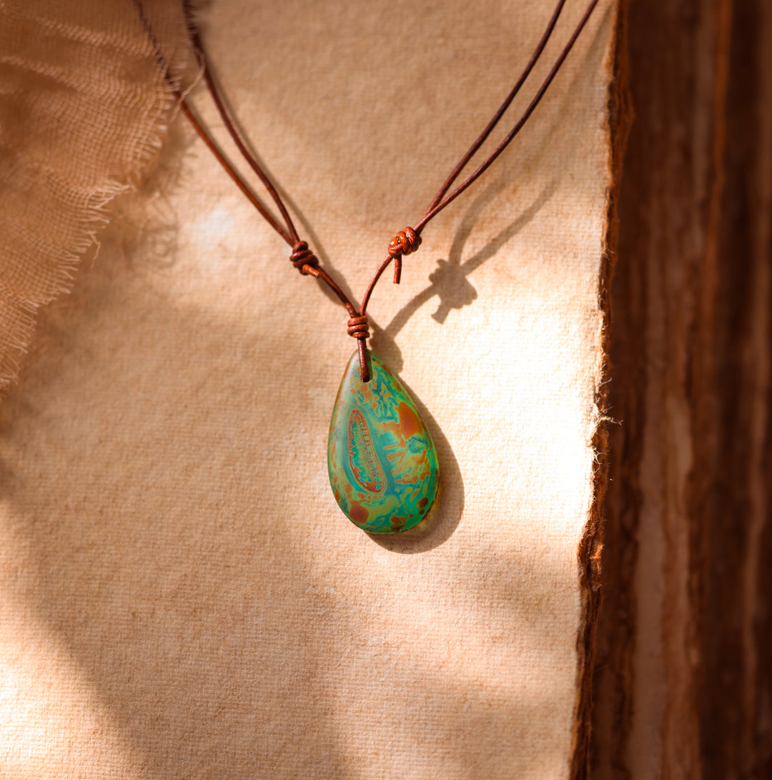 Abstract Earthy Pendant Necklace