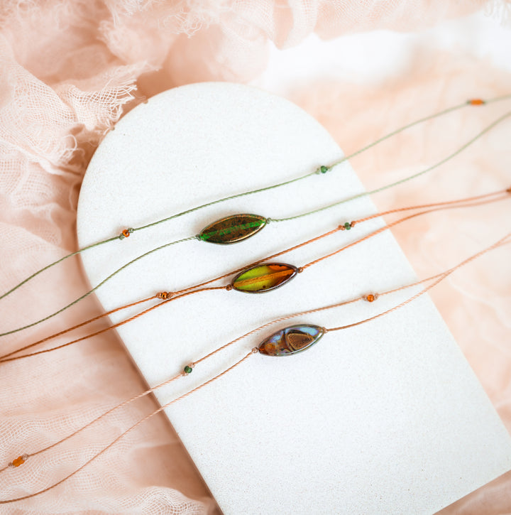 Earthy Glass Topaz Layered Choker