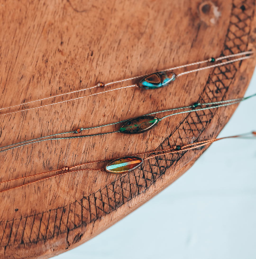 Earthy Glass Topaz Layered Choker