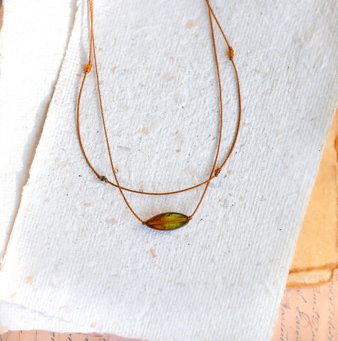 Earthy Glass Topaz Layered Choker