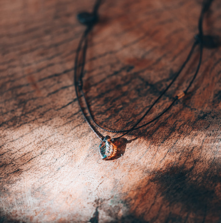 Rustic Brown Leaf Layered Choker Necklace