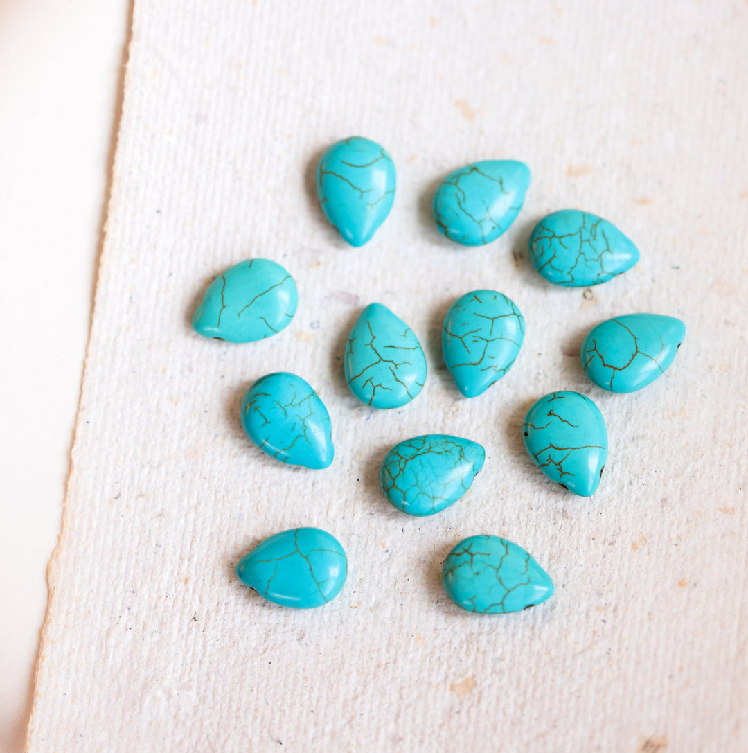 Turquoise Howlite Teardrop Necklace