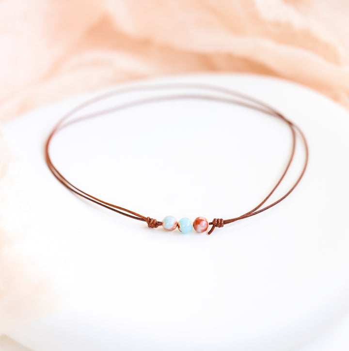 Aqua Terra Jasper Leather Choker