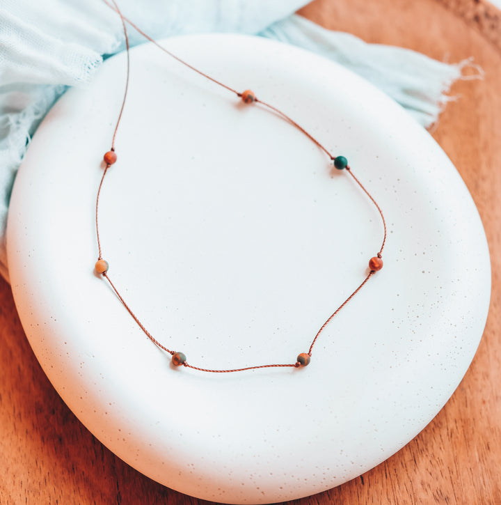 Dainty Red Creek Jasper Choker Necklace