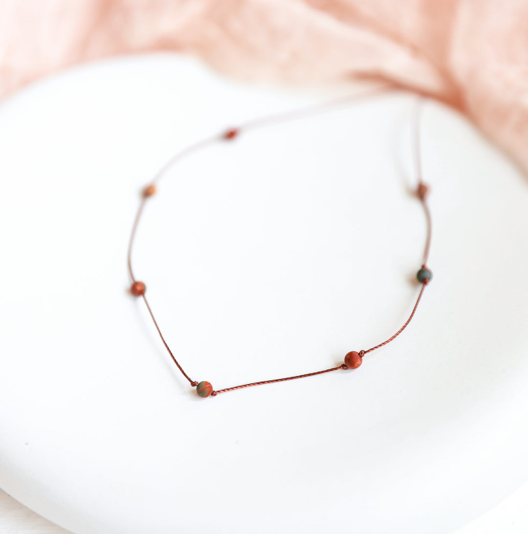 Dainty Red Creek Jasper Choker Necklace