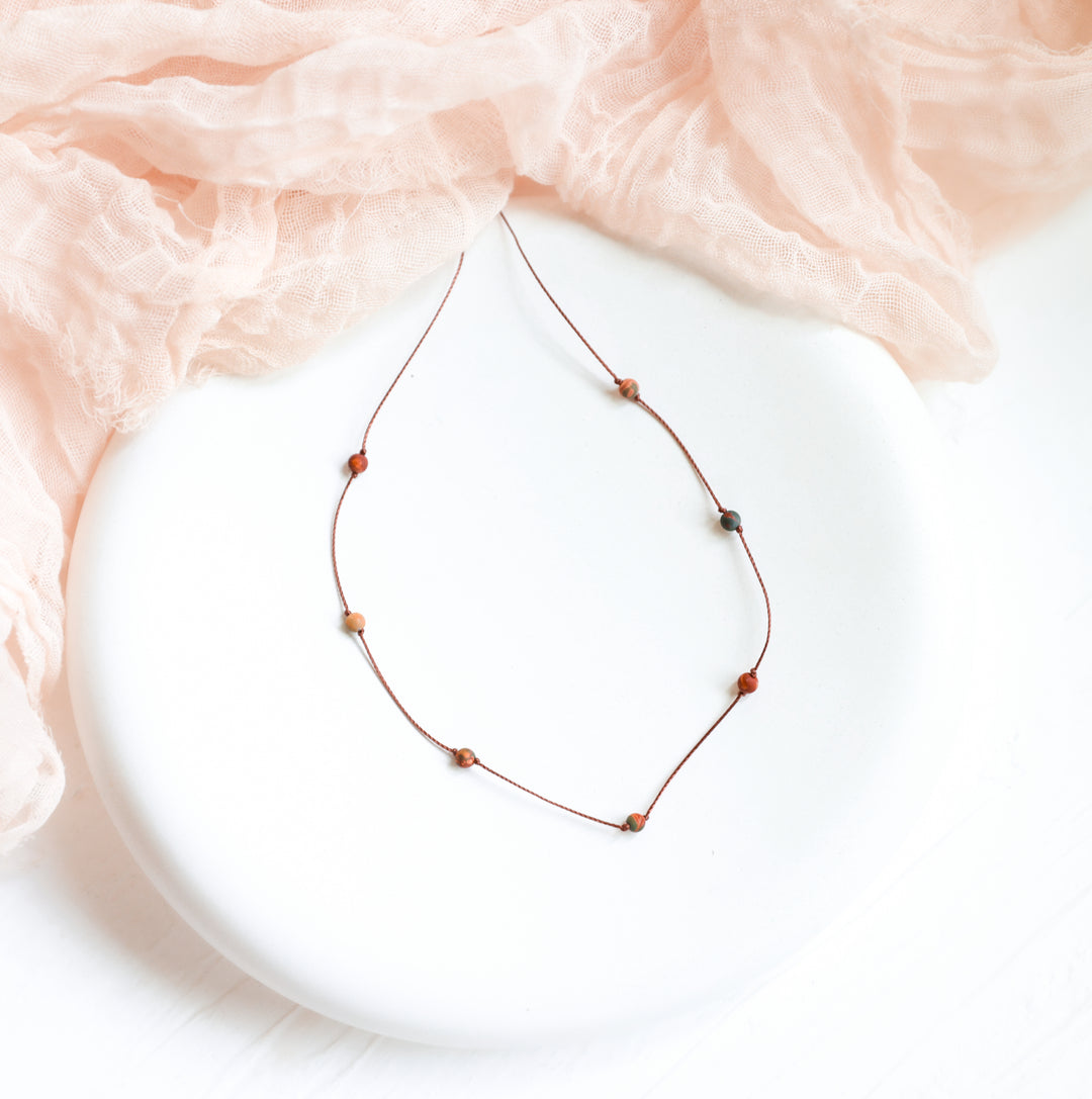 Dainty Red Creek Jasper Choker Necklace