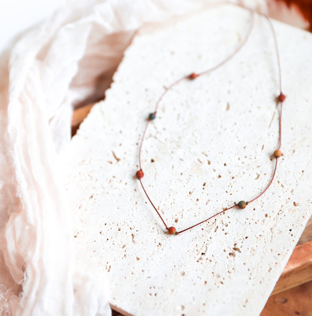 Dainty Red Creek Jasper Choker Necklace