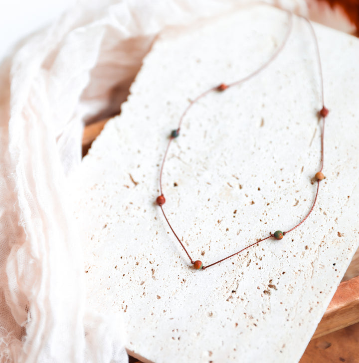 Dainty Red Creek Jasper Choker Necklace