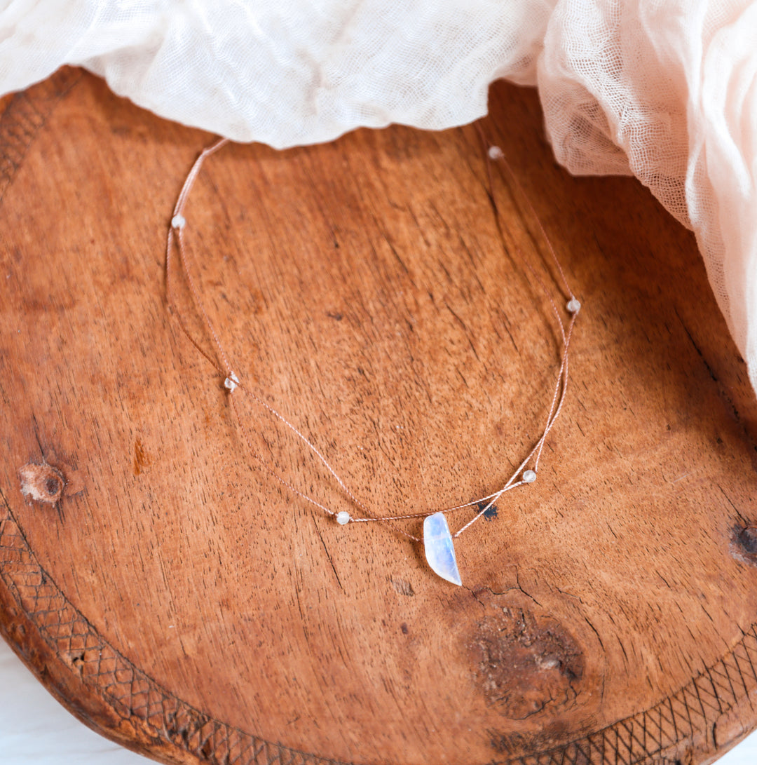 Ethereal Moonstone Layered Choker