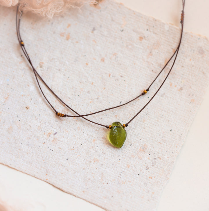 Hippie Leaf Layered Choker Necklace