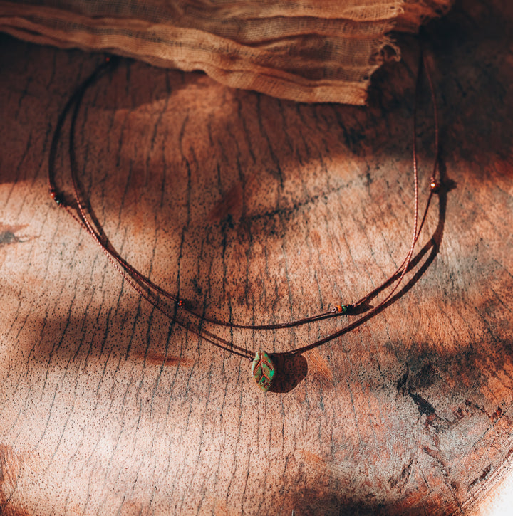 Rustic Leaf Layered Choker Necklace