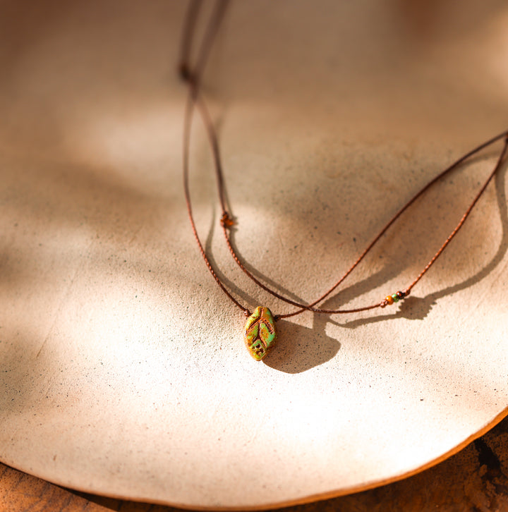 Rustic Leaf Layered Choker Necklace