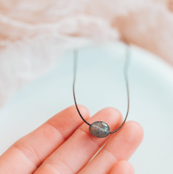 Tumbled Labradorite Choker Necklace