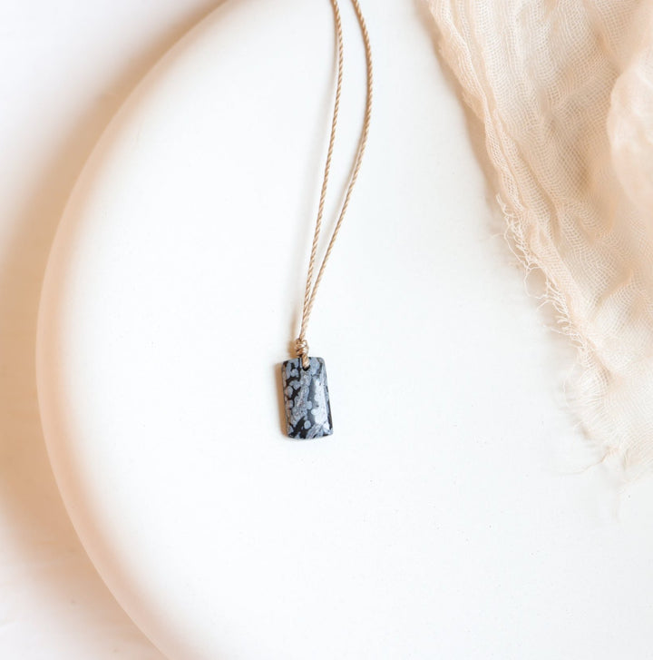 Snowflake Obsidian Pendant Necklace