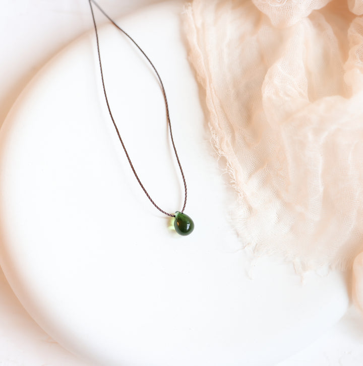 Green Teardrop Hippie Necklace