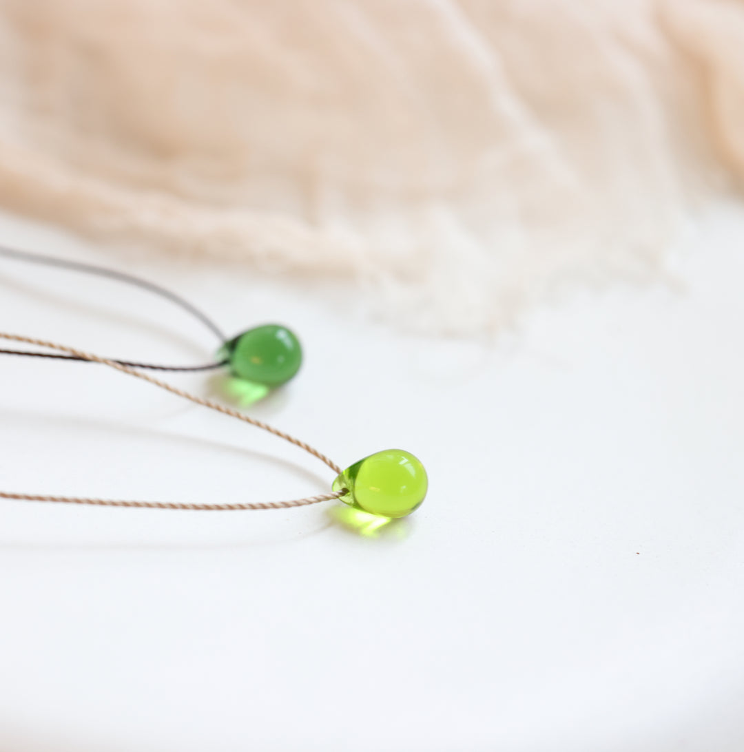 Green Teardrop Hippie Necklace